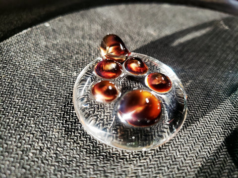 silver paw print pendy