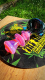 purple, pink and black crushed opal pipe