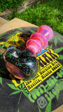 purple, pink and black crushed opal pipe
